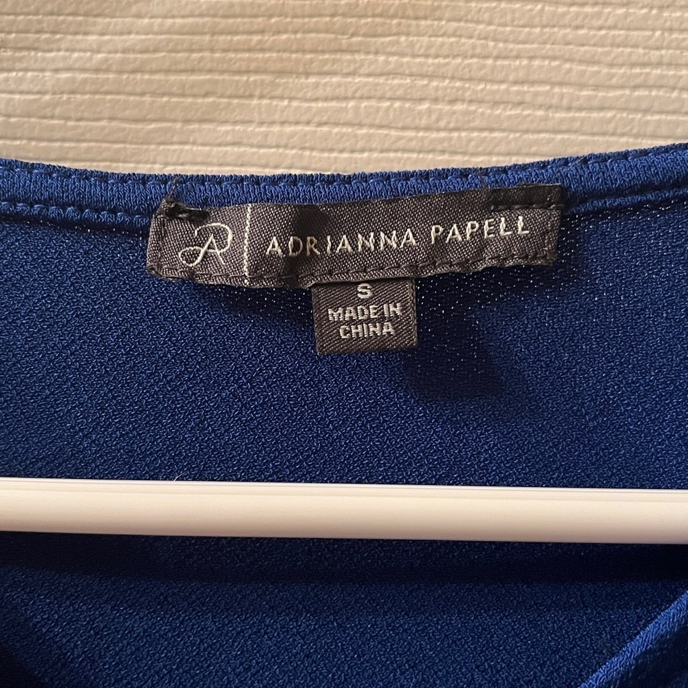 Adrianna Papell Royal Blue Pleated Sleeve Blouse - Picture 5 of 5